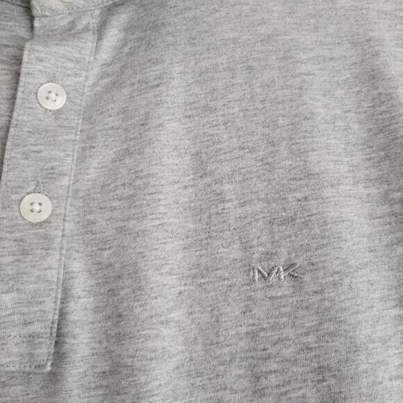 MICHAEL KORS | Classic 1/4 Button Short Sleeve Polo Top Soft Tee Gray Men's Sz L - Picture 4 of 12